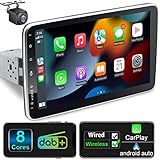 Android Autoradio mit Navi 10.1 Zoll Bildschirm Eingebaut DAB+ Wireless Android...