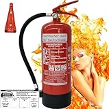 Brandengel® Feuerlöscher 6kg ABC Pulver mit Manometr EN 3, Wandhalter,...