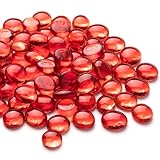 Meschett 50 Stück Mini-Glas-Edelsteine, rote Mancala-Steine Marmorperlen mit...