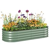 Outsunny Hochbeet Metall, Pflanzkasten, Gemüsebeet, DIY Blumenkasten mit...