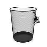 BigDean Papierkorb Büro Mülleimer schwarz 20L Draht - Mülleimer Büro Trash...