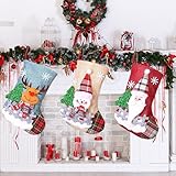 AUEJACKY Nikolausstrumpf 4Pcs Nikolausstiefel Zum Befüllen Nikolaussocken Deko...