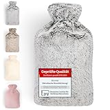 Blumtal Premium Wärmflasche mit Bezug aus weichem Kunstfell 1,5l -...