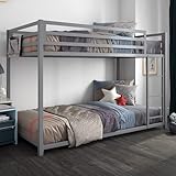 DHP Miles Metal Bunk Bed Silver Single/Single