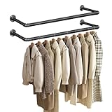 SONGMICS Kleiderstangen für die Wand 2er Set, Garderobenstangen, Wandmontage,...