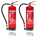 Protex – 2X Schaum-Feuerlöscher SD6 E – 6 Liter – fluorfrei – für die...