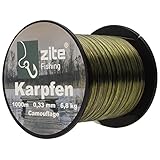 Zite Fishing Monofile Angelschnur in Camouflage – Karpfen-Schnur 0,28mm -...