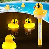 LanBlu Pool Thermometer Schwimmend,Thermometer Pool mit Solarbetriebenem Ente...