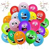 100 Stück Emotion Serie Latex Luftballons, 12 Zoll luftballon smiley, Niedlich...