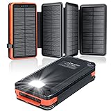 Solar Powerbank 26800mAh, elzle Solar Ladegerät mit 2 USB-A Ausgang & 1 USB-C...