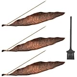 3 Stück Räucherstäbchen Halter, Räucherstäbchenhalter Bronze Blätter...