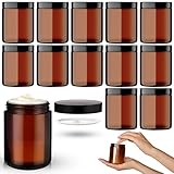 Braunglas Salbentiegel Gläschen mit Deckel (240ml x 12 Stück) - Glastiegel...