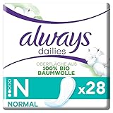 Always Dailies Slipeinlagen Damen, Normal (28 Binden) Organic Cotton Protection,...