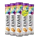 EVÄM Multivitamin Brausetabletten I Geschmack Orange I 5x 20 Stück I...