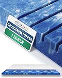 8 cm hoch - 7-Zonen Deluxe Gelschaum-Topper 90 x 200 cm mit RG 50 - Hochwertiger...