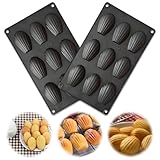 QttvbTna 2 Stück Madeleines Backform, Backmatte Muschelförmige 9 Hohlräume...