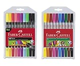 Faber-Castell - Filzstifte mit Doppelspitze (Standard + Neon, 2 x 10er Etuis)