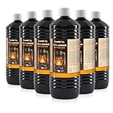 Höfer Chemie 6 x 1 L FLAMBIOL® Lampenöl hochrein geeignet für Gartenfackeln,...