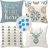 Cirzone Outdoor Kissen Wetterfest 45x45 4er Set Dekokissen, Kissenbezüge...