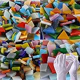 Pocoukate Mosaikfliesen, Glasmosaik Zum Basteln, Mosaiksteine Buntglas-Kit / 850...