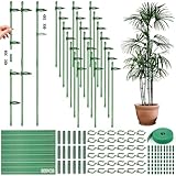 Pflanzenstäbe, Rankhilfe, 36 Pflanzstab mit 18 Verbinder und 36 Karabinern,...