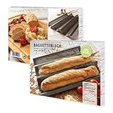 Wundermix - Baguette Blech mit Antihaftbeschichtung • Baguette Backform für 3...