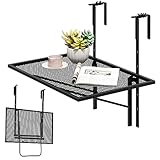 GOPLUS Balkontisch hängend, 60,5x40,5cm Balkonhängetisch 5-stufig...