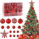 DIDUDE 101er Set Premium Christbaumkugeln in gold - Kunststoff Christbaumkugeln...