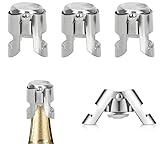 4 Stück Sektflaschenverschluss, Edelstahl Auslaufsichere Sektverschluss Flaschenverschluss, Wiederverwendbar Champagner Verschluss, Weinflaschenverschluss, für Wein, Champagner, Bier