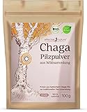 Chaga Pilz Pulver Bio - 100g - Aus Wildsammlung - Für Chaga Tee in...