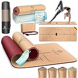 KESSER® Yogamatte Kork Inkl. Tragegurt Tasche & Yoga-Block Gymnastikmatte...