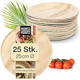 Moritz & Moritz Palmblatt Teller rund Ø 25 cm - 25 Nachhaltige Einwegteller -...