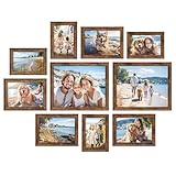 SONGMICS Bilderrahmen 10er Set, 16 Passepartouts, zwei 20 x 25 cm, vier 13 x 18...