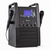 auna KA8P-V2 BK Karaoke Anlage mit 2 x Mikrofon - Karaoke Player, Karaoke Set, 9...