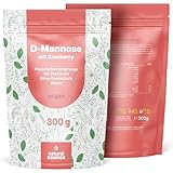 D-Mannose Pulver mit Cranberry - 300g optimal hochdosiert & auflösbar in Wasser...