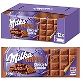 Milka Mmmax Choco und Cookie, 12 x 300g, Schokoladentafel aus Alpenmilch mit...