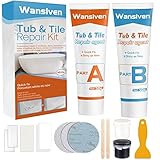 Wansiven Fliesenreparaturset Weiß, 100g Emaille Reparatur Set, Wasserdichtes...