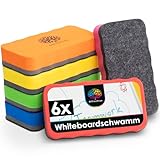 OfficeTree 6x Whiteboard Schwamm Magnetisch - 6 Farben - Whiteboard Reiniger...