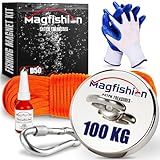 Magfishion - Magnetfischen Set – 100 kg - Ø50mm - Neodym Magnet - Perfekt zum...