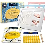 Amari ® Gipsabdruck Set Baby Hand- und Fuß – Abdruckset Baby mit Buchstaben,...