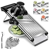 MASTERTOP Gemüsehobel Mandoline, 5-In-1 Edelstahl Gemüseschneider mit...