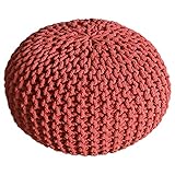 kreatives Wohnen Pouf Ø 55 cm Strickhocker Sitzpouf Bodenkissen...