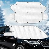 Staranry 220 * 110cm Frontscheibenabdeckung mit 5 Magneten, Sonnenschutz Auto...