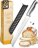 KRUSTENZAUBER Scharfes Brotmesser mit Wellenschliff mit 20cm Klingenlänge,...