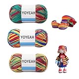 YOYEAH Sockenwolle Trio Strickset, 8-fädig, 80% hautverträgliche Baumwolle,...