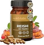 Viktilabs© - Premium Reishi Kapseln mit Vitamin C – Hochdosiert mit 495 mg...