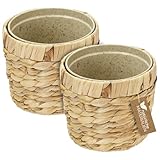 HMF Innovativer Blumentopf geflochten aus Wasserhyazinthe, mit Pflanztopf aus...