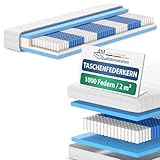 AM Qualitätsmatratzen 1000 Federn 7-Zonen Taschenfederkernmatratze 90x200cm -...