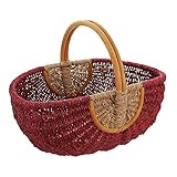FRANK FLECHTWAREN Einkaufskorb 'Rot/Natur', toller einkaufsbegleiter, Schönes...