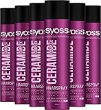 Syoss Haarspray Ceramide Complex Haltegrad (6 x 400 ml), mega starkes Styling...